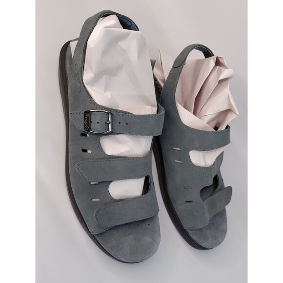 Propet Leather Sandals Size 11 Grey Open Toe Adjustable Strap Comfortable Air C - Picture 5 of 9